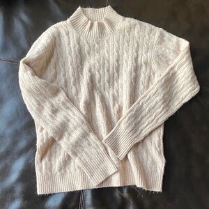 J. Crew Cream Cable Knit Turtleneck Sweater